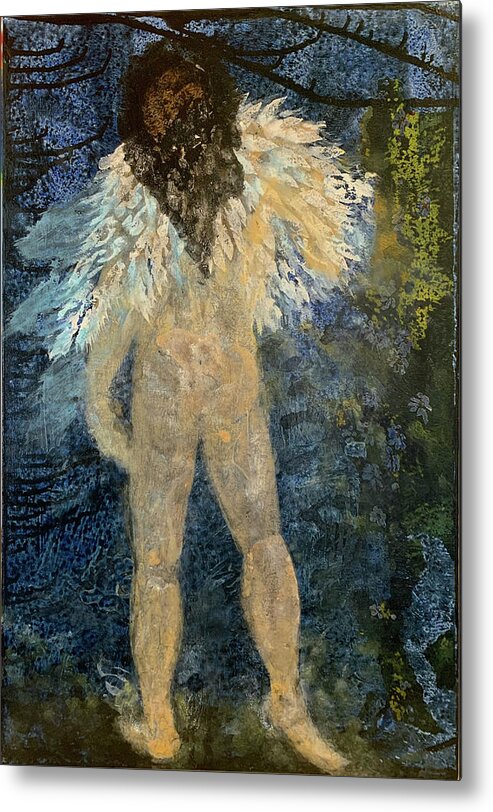 Boy Metal Print featuring the painting Angel Boy by Leslie Porter