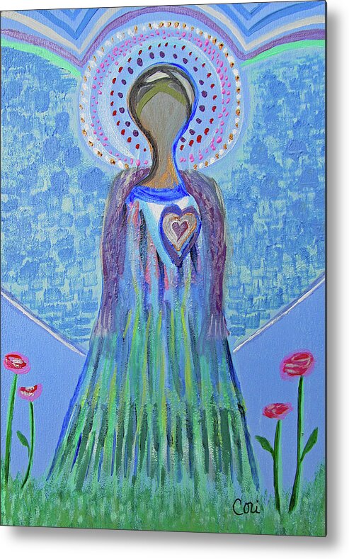 Angel Metal Print featuring the painting Angel Lady by Corinne Carroll