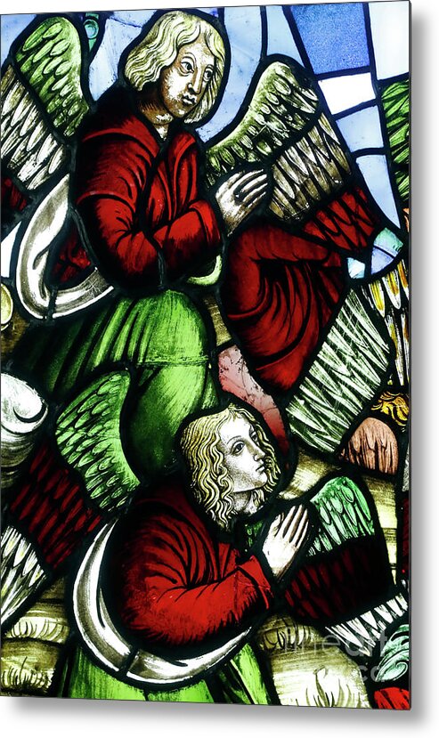 Angel Metal Print featuring the glass art Angels praying, 16th century by Italian School
