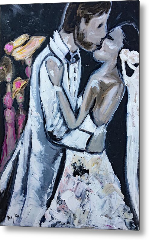Wedding Metal Print featuring the painting At Last by Roxy Rich