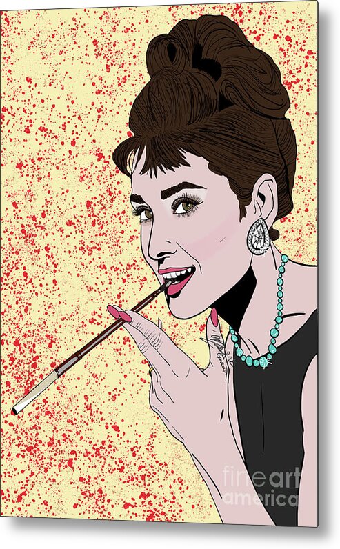 Audrey Hepburn Metal Print featuring the digital art Audrey Hepburn by Marisol VB