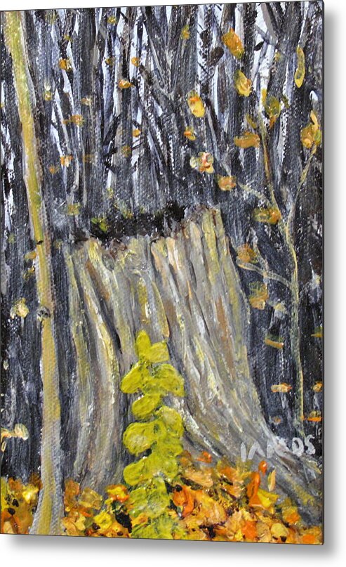 Stump Metal Print featuring the painting Autumn Stump by Ian MacDonald
