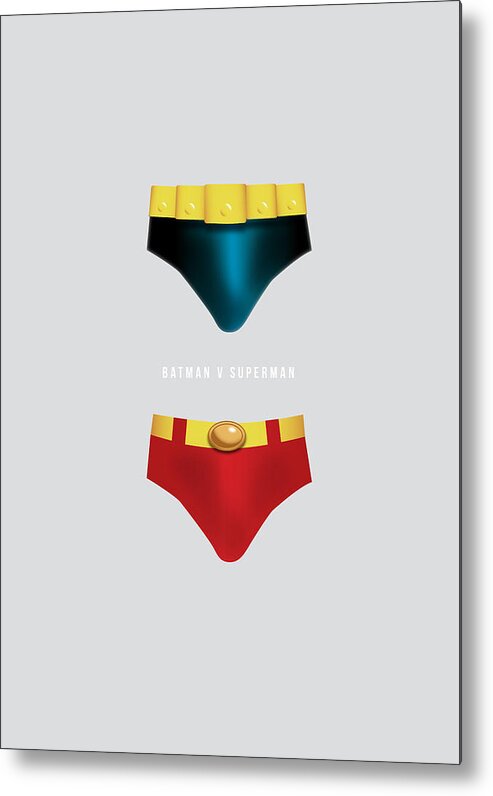 Movie Poster Metal Print featuring the digital art Batman v Superman - Alternative Movie Poster by Movie Poster Boy
