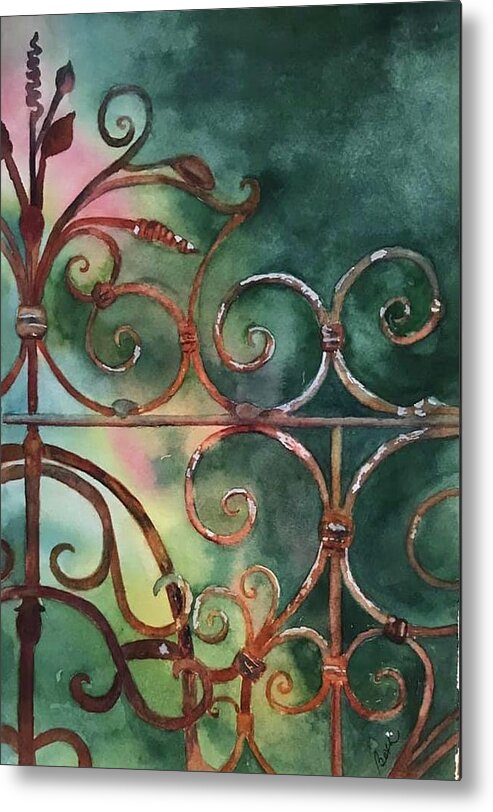 Gate Metal Print featuring the painting Behind the Garden Gate by Beth Fontenot