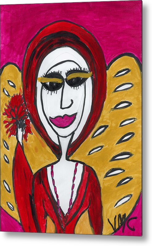  Angel Metal Print featuring the painting Bellatrea Angel by Victoria Mary Clarke