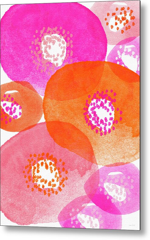 Flowers Metal Print featuring the painting Big Spring Flowers- Contemporary watercolor painting by Linda Woods