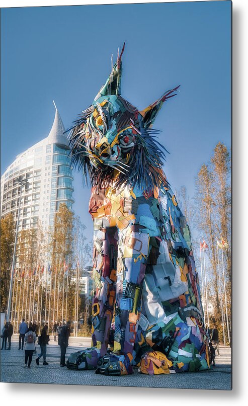 Plastic Metal Print featuring the photograph Bordalo II Oriente's Cat by Micah Offman