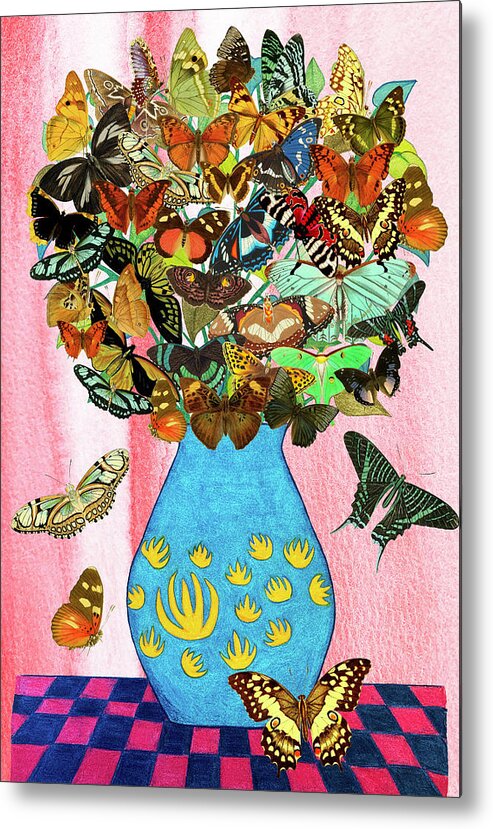 Butterflies Metal Print featuring the mixed media Butterfly Bouquet by Lorena Cassady