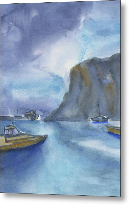 Capri Metal Print featuring the painting Capri Bay - Morning Light by Frank Bright