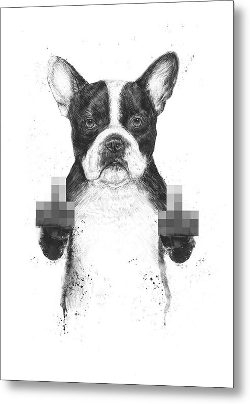 Dog Metal Print featuring the mixed media Censored dog by Balazs Solti
