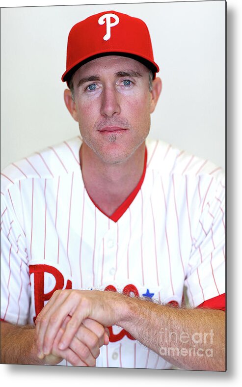 Media Day Metal Print featuring the photograph Chase Utley by Mike Ehrmann
