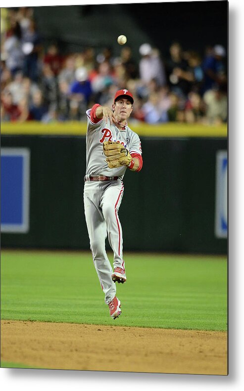 American League Baseball Metal Print featuring the photograph Chase Utley by Norm Hall