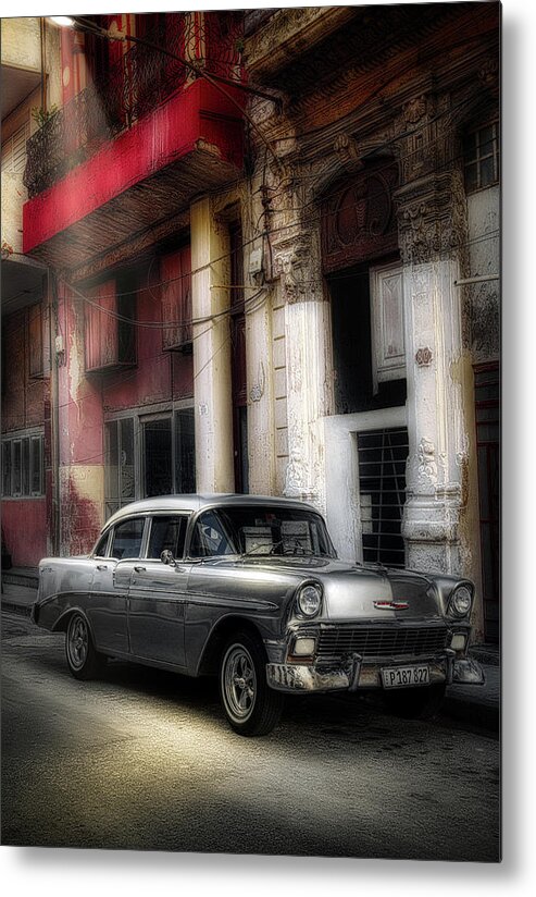 Chevy Metal Print featuring the photograph 1956 Chevrolet Bel Air Chromo by Micah Offman