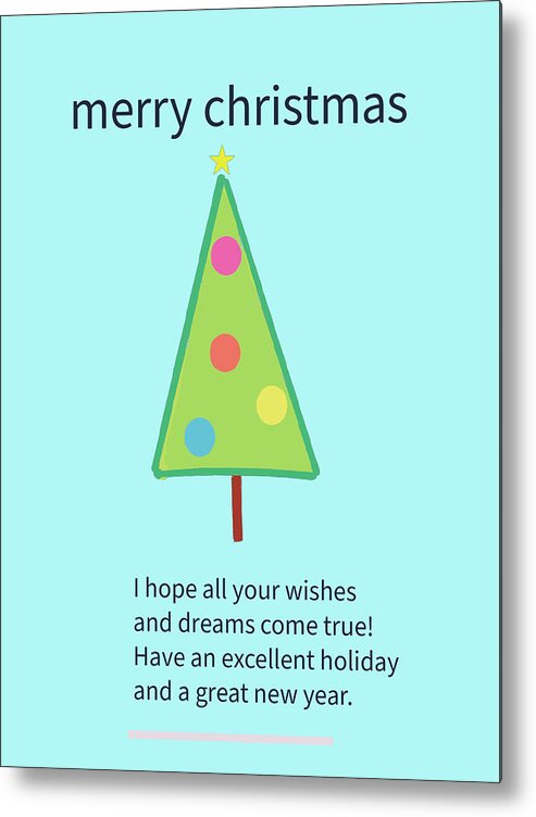 Holiday Metal Print featuring the digital art merry Christmas tree by Ashley Rice