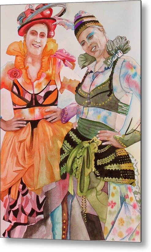 Circus Metal Print featuring the painting Circus Girls II Watercolor by Kimberly Walker