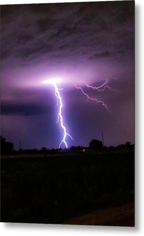 Nebraskasc Metal Print featuring the photograph Cloud to Ground Lightning 026 by Dale Kaminski