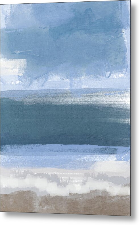 Coastal Metal Print featuring the painting Coastal- abstract landscape painting by Linda Woods