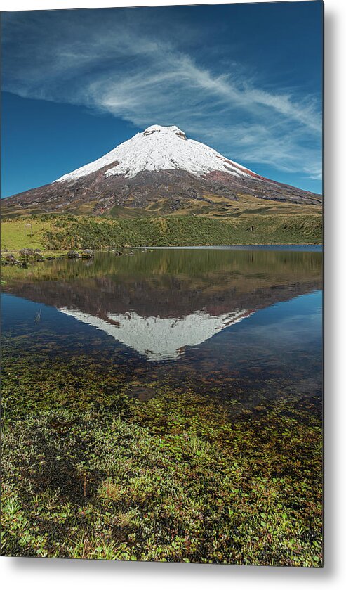Andes Metal Print featuring the photograph Cotopaxi and his reflection by Henri Leduc