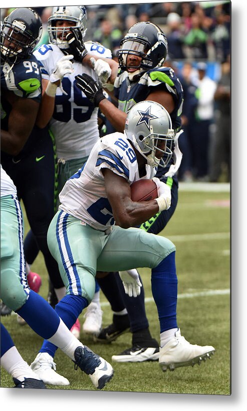 American Football Metal Print featuring the photograph Dallas Cowboys v Seattle Seahawks by Steve Dykes