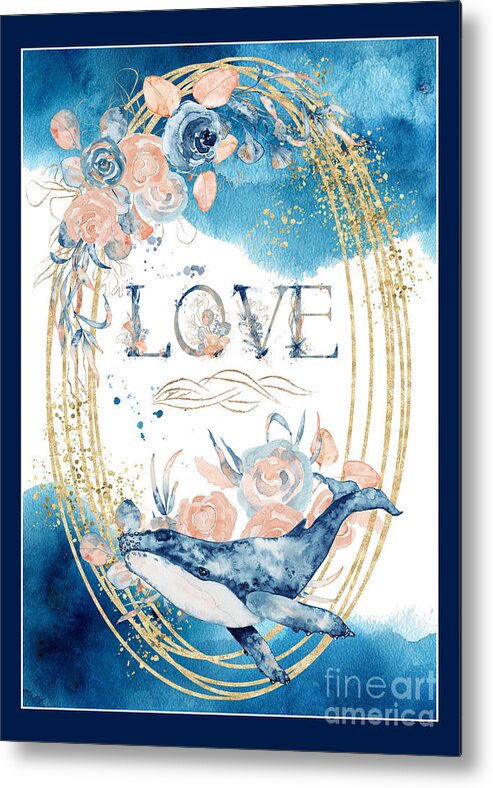Love Metal Print featuring the photograph Dancing Whale Love by Anita Pollak