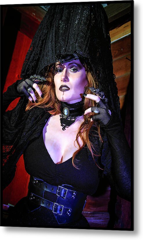 Cosplay Metal Print featuring the photograph Dark Witch #1 by Christopher W Weeks
