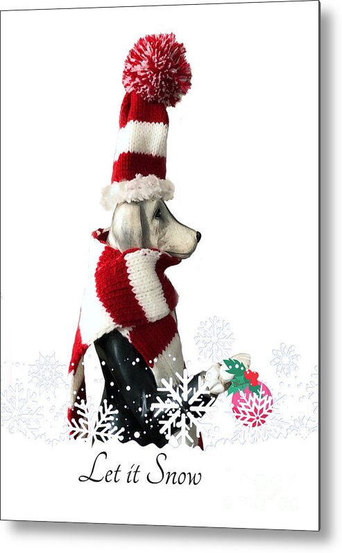 Dog Metal Print featuring the digital art Dog Days of Christmas 9 by Diana Rajala