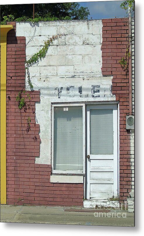 Door Metal Print featuring the photograph Door And Window Of The Old Brick Building by D Hackett