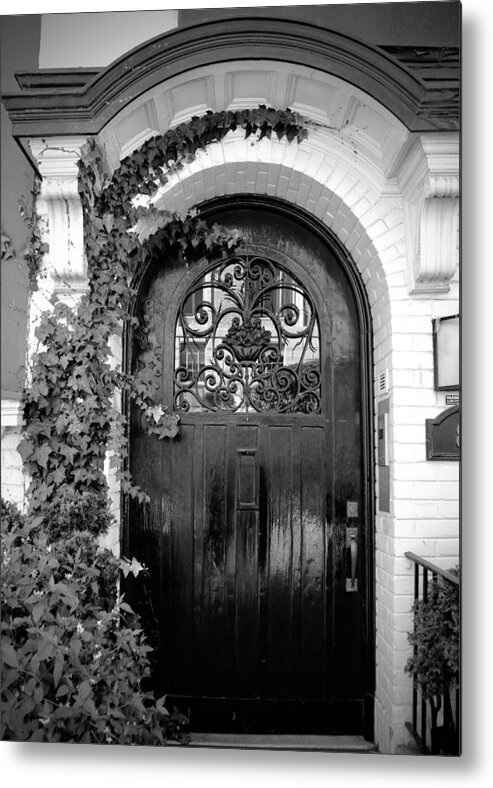 Door Metal Print featuring the photograph Door in Black and White by Carol Jorgensen