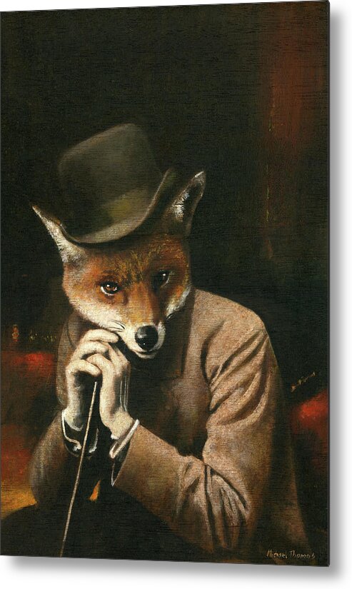 Fox Metal Print featuring the painting Edwardian Gentleman Fox by Michael Thomas