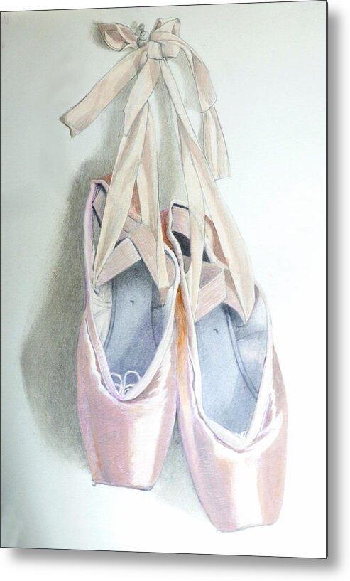 Ballet Metal Print featuring the mixed media Elena's Ballet Shoes by Constance DRESCHER