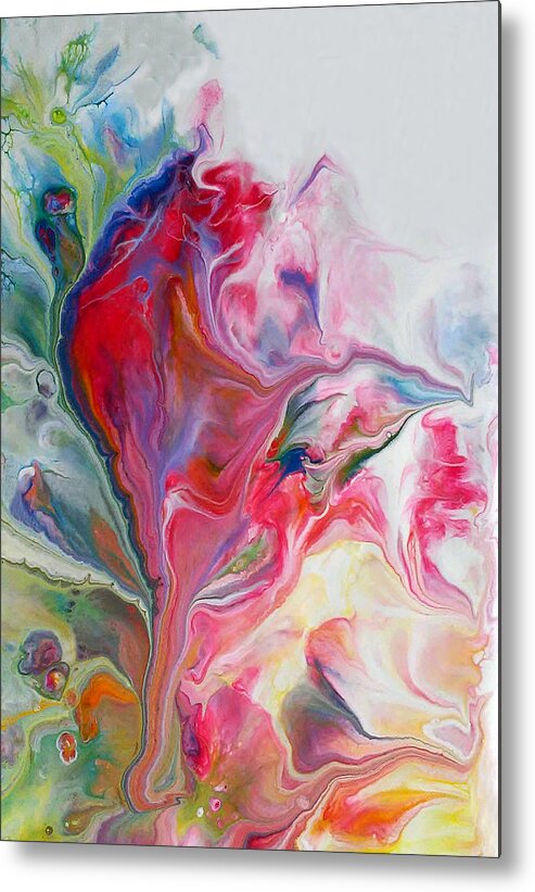 Abstract Metal Print featuring the painting Evolve 1 by Deborah Erlandson