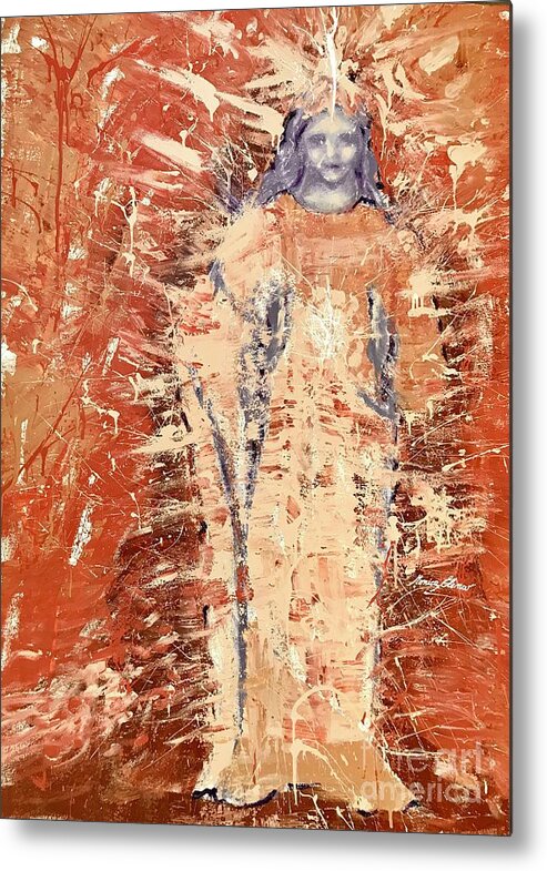 Angel Metal Print featuring the painting Father's son by Monica Elena