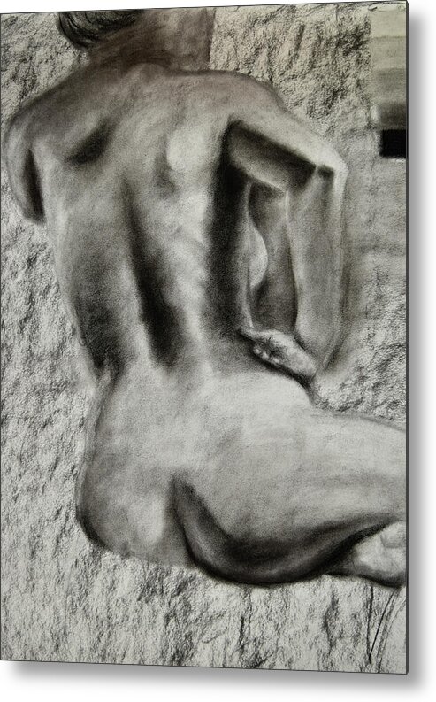 Beautiful Metal Print featuring the drawing Figure Drawing Two by Rowan Lyford