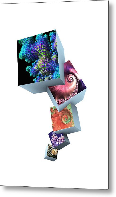 Fractal Geometro Metal Print featuring the digital art Fractal Geometro by Susan Maxwell Schmidt