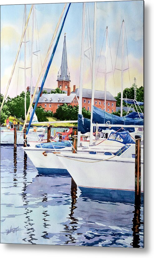 Annapolis Metal Print featuring the painting Framing the Spire by Mick Williams