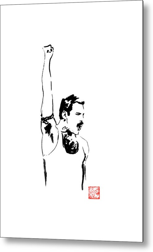 Freddy Mercury Metal Print featuring the painting Freddy 06 by Pechane Sumie