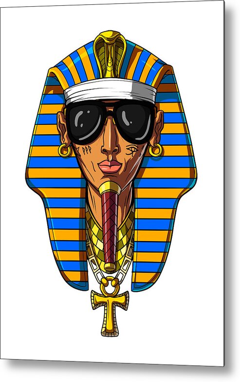 Egyptian Pharaoh Metal Print featuring the digital art Gangsta Egyptian Pharaoh by Nikolay Todorov