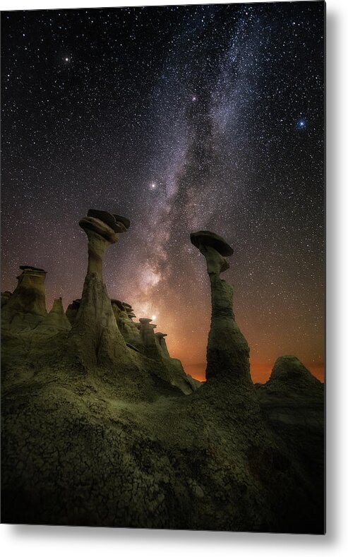Badland Metal Print featuring the photograph Gate to the other universe by Henry w Liu
