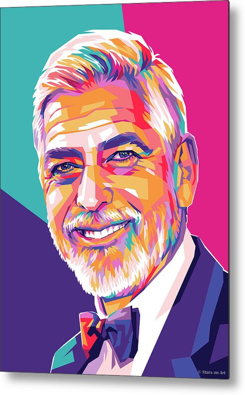 George Clooney Metal Print featuring the mixed media George Clooney by Movie World Posters
