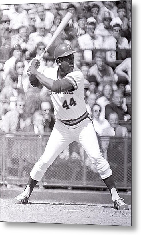 American League Baseball Metal Print featuring the photograph Hank Aaron by Ronald C. Modra/sports Imagery