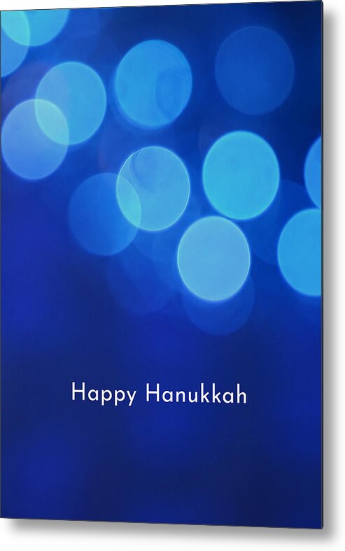 Hanukkah Metal Print featuring the mixed media Happy Hanukkah Glow- Art by Linda Woods by Linda Woods