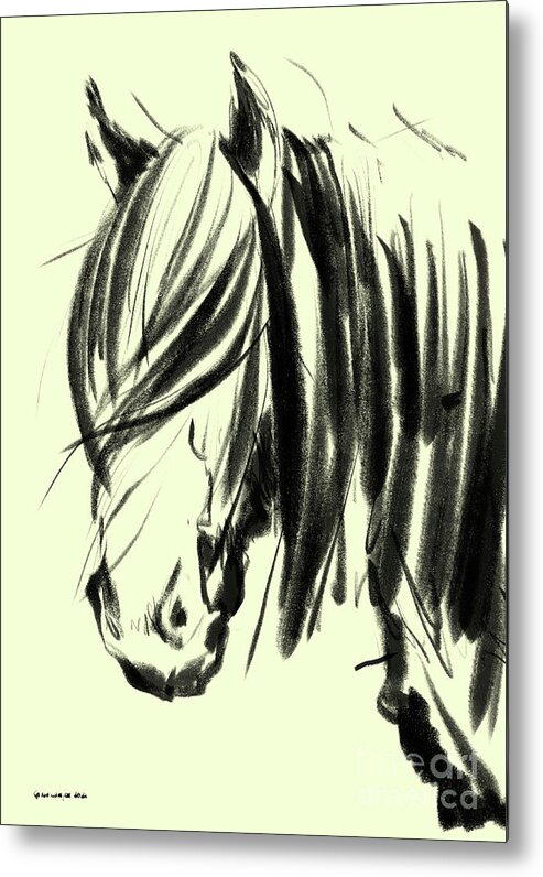 Horse Metal Print featuring the painting Horse Hair and Wind by Go Van Kampen