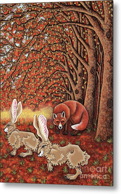 Hare Metal Print featuring the painting Hunter Afternoon by Amy E Fraser
