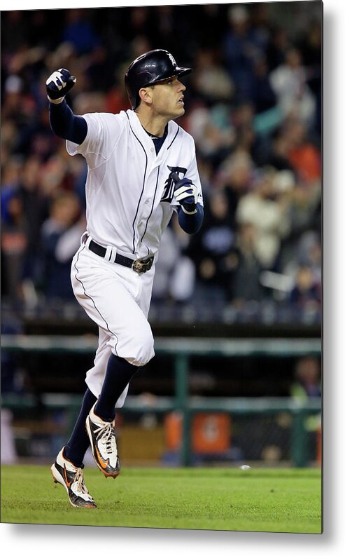 People Metal Print featuring the photograph Ian Kinsler and Anthony Gose by Duane Burleson