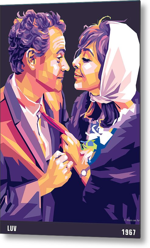 Jack Lemmon Metal Print featuring the digital art Jack Lemmon and Elaine May by Movie World Posters