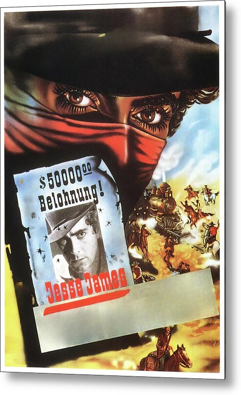 Jesse Metal Print featuring the painting ''Jesse James'', 1939, movie poster painting by Movie World Posters