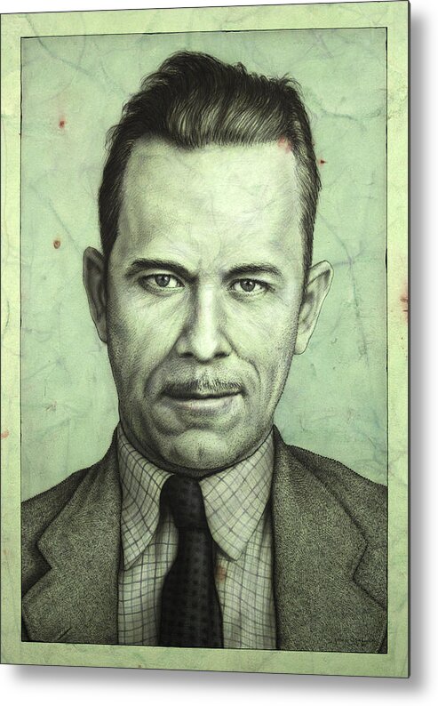 John Dillinger Metal Print featuring the painting John Dillinger by James W Johnson