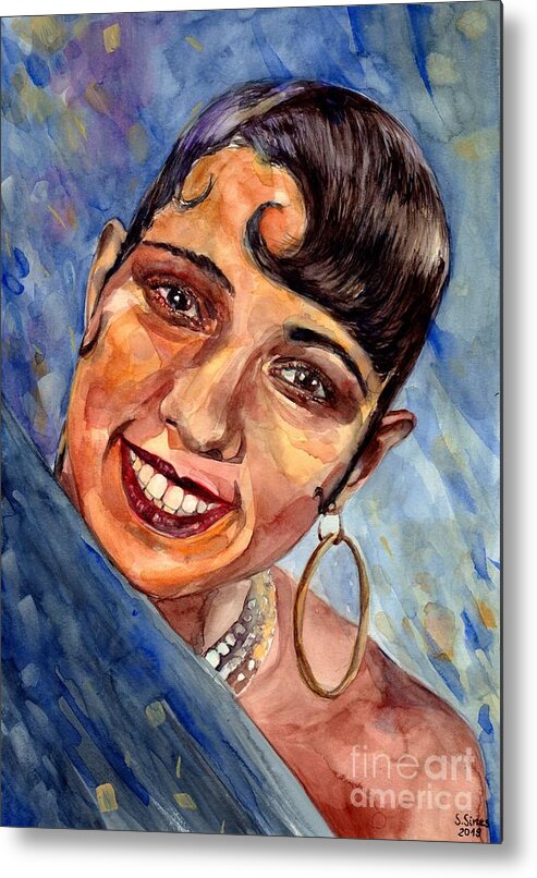 Josephine Metal Print featuring the painting Josephine Baker Portrait by Suzann Sines