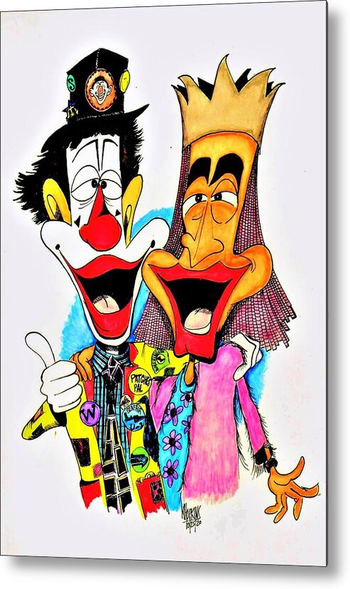 Jp Metal Print featuring the drawing JP Patches and Gertrude by Michael Hopkins