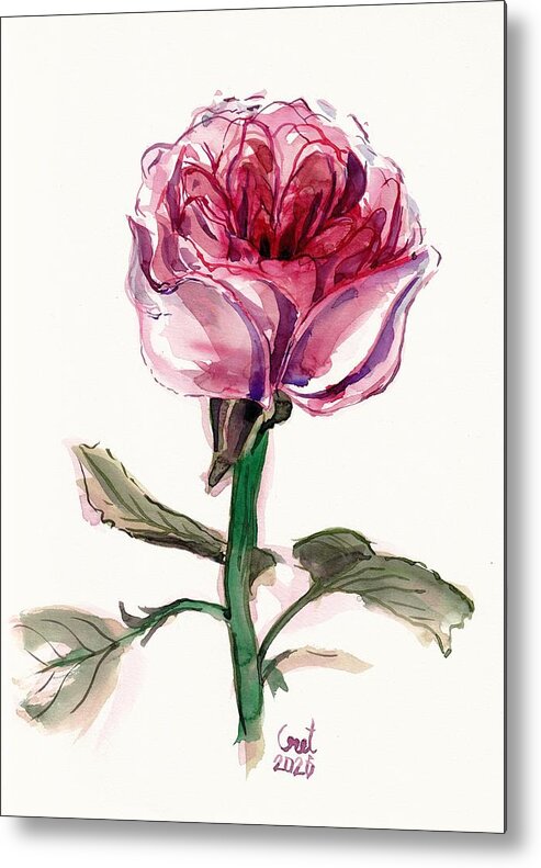 Flower Metal Print featuring the painting Juliet Rose by George Cret